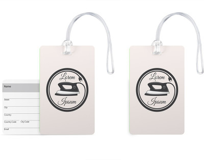

100yellow Luggage Tags- Designer Print High Quality Gloss Finish PVC Bag Tag with Silicon Strap- Ideal For Gift-Pack Of 2 Luggage Tag(Multicolor)