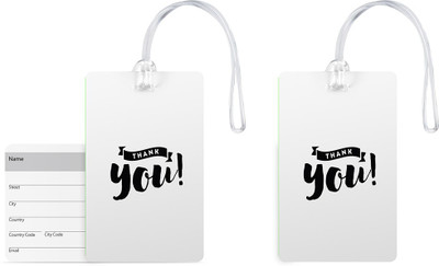 

100yellow Luggage Tags- Quote Printed Designer Gloss Finish PVC Bag Tag with Silicon Strap- Ideal For Travel-Pack Of 2 Luggage Tag(Multicolor)