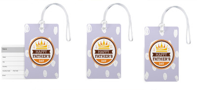 

100yellow Luggage Tags- Happy Father’s Day Print Gloss Finish PVC Bag/Travel Tag with Silicon Strap- Gift For Father-Pack Of 3 Luggage Tag(Multicolor)