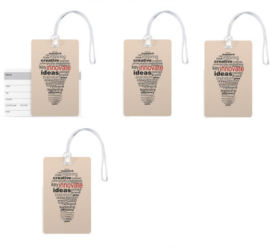 

100yellow Luggage Tags- Motivational Printed Gloss Finish PVC Bag Tag with Silicon Strap- Ideal For Travel-Pack Of 4 Luggage Tag(Multicolor)