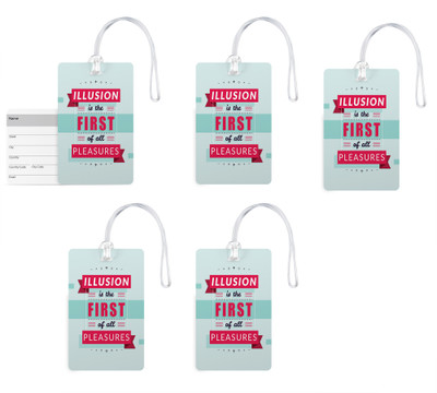 

100yellow Luggage Tags- Inspirational Printed Gloss Finish PVC Bag Tag with Silicon Strap- Ideal For Travel-Pack Of 5 Luggage Tag(Multicolor)