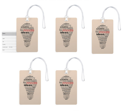 

100yellow Luggage Tags- Motivational Printed Gloss Finish PVC Bag Tag with Silicon Strap- Ideal For Travel-Pack Of 5 Luggage Tag(Multicolor)