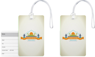 

100yellow Luggage Tags- Printed High Quality Gloss Finish PVC Bag Tag with Silicon Strap- Ideal For Travel-Pack Of 2 Luggage Tag(Multicolor)