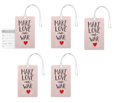 

100yellow Luggage Tags- Love Quotes Printed High Quality PVC Tag with Silicon Strap- Ideal For Gift-Pack Of 5 Luggage Tag(Multicolor)