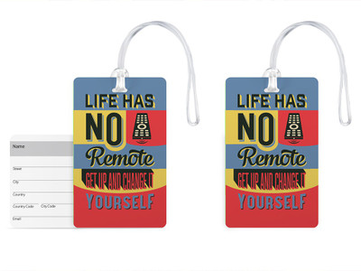 

100yellow Luggage Tags- Motivational Print High Quality PVC Bag Tag with Silicon Strap- Ideal For Travel-Pack Of 2 Luggage Tag(Multicolor)