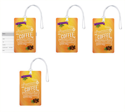 

100yellow Luggage Tags- Quote Printed High Quality PVC Bag Tag with Silicon Strap- Ideal For Travel-Pack Of 4 Luggage Tag(Multicolor)