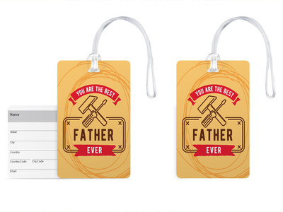 

100yellow Luggage Tags- You Are The Best Father Ever Printed PVC Bag Tag with Silicon Strap- Gift For Dad-Pack Of 2 Luggage Tag(Multicolor)