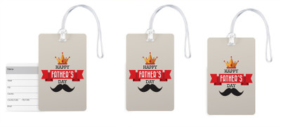 

100yellow Luggage Tags- Happy Father’s Day Print Gloss Finish PVC Bag Tag with Silicon Strap- Gift For Father-Pack Of 3 Luggage Tag(Multicolor)
