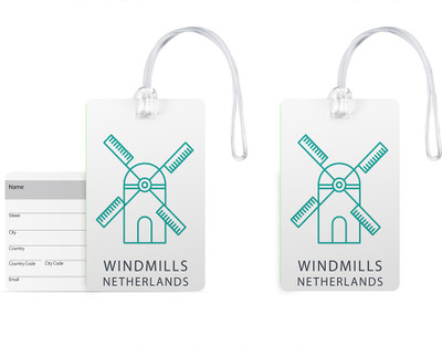 

100yellow Luggage Tags- Printed High Quality Gloss Finish PVC Bag Tag with Silicon Strap- Ideal For Travel-Pack Of 2 Luggage Tag(Multicolor)