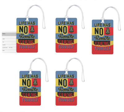 

100yellow Luggage Tags- Motivational Print High Quality PVC Bag Tag with Silicon Strap- Ideal For Travel-Pack Of 5 Luggage Tag(Multicolor)