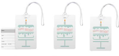

100yellow Luggage Tag- Happy Birthday Print PVC Travel/Bag Tag with Silicon Strap- Ideal For Gift-Pack Of 3 Luggage Tag(Multicolor)