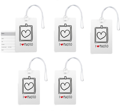 

100yellow Luggage Tags- Designer Printed High Quality Gloss Finish PVC Bag Tag with Silicon Strap- Ideal For Travel-Pack Of 5 Luggage Tag(Multicolor)