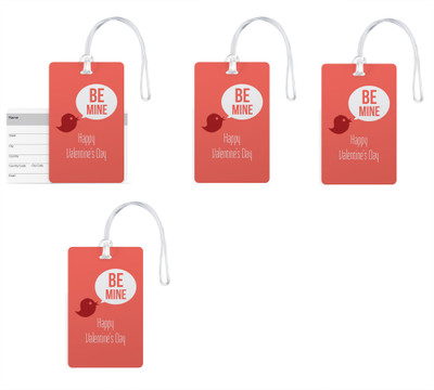 

100yellow Luggage Tags- Happy Valentine Day Printed High Quality PVC Tag with Silicon Strap- Ideal For Gift-Pack Of 4 Luggage Tag(Multicolor)
