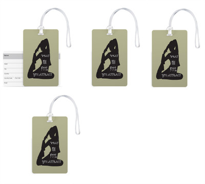 

100yellow Luggage Tags- Yoga Pose Printed High Quality PVC Tag with Silicon Strap- Ideal For Travel-Pack Of 4 Luggage Tag(Multicolor)