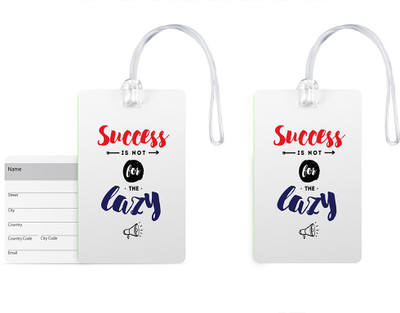 

100yellow Luggage Tags- Motivational Printed Gloss Finish PVC Bag Tag with Silicon Strap- Ideal For Travel-Pack Of 2 Luggage Tag(Multicolor)