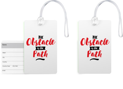 

100yellow Luggage Tags- Motivational Printed Gloss Finish PVC Bag Tag with Silicon Strap- Ideal For Travel-Pack Of 2 Luggage Tag(Multicolor)