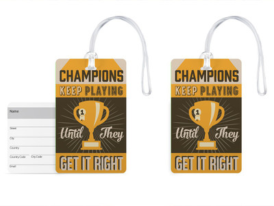 

100yellow Luggage Tags- Motivational Printed Gloss Finish PVC Bag Tag with Silicon Strap- Ideal For Travel-Pack Of 2 Luggage Tag(Multicolor)