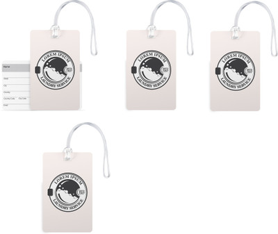 

100yellow Luggage Tags- Designer Print High Quality Gloss Finish PVC Bag Tag with Silicon Strap- Ideal For Gift-Pack Of 4 Luggage Tag(Multicolor)