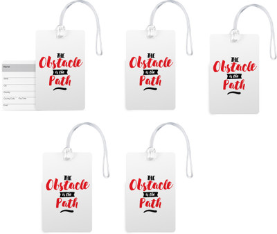 

100yellow Luggage Tags- Motivational Printed Gloss Finish PVC Bag Tag with Silicon Strap- Ideal For Travel-Pack Of 5 Luggage Tag(Multicolor)