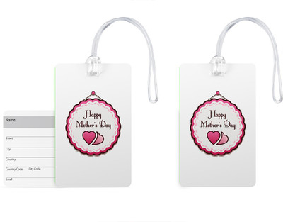 

100yellow Luggage Tags- Happy Mother’s Day Print Designer PVC Bag Tag with Silicon Strap- Gift For Mother-Pack Of 2 Luggage Tag(Multicolor)
