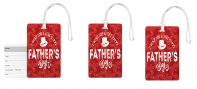 

100yellow Luggage Tags- Happy Father’s Day Print High Quality PVC Bag Tag with Silicon Strap- Gift For Father-Pack Of 3 Luggage Tag(Multicolor)