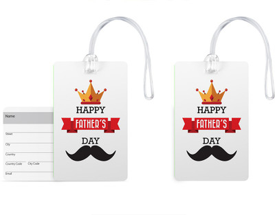

100yellow Luggage Tags- Happy Father’s Day Print Premium Quality PVC Bag Tag with Silicon Strap- Gift For Father-Pack Of 2 Luggage Tag(Multicolor)