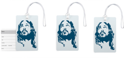

100yellow Luggage Tags- Lord Jesus Print Gloss Finish PVC Tag with Silicon Strap- Ideal For Travel-Pack Of 3 Luggage Tag(Multicolor)
