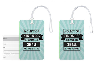 

100yellow Luggage Tags- Inspirational Printed Gloss Finish PVC Bag Tag with Silicon Strap- Ideal For Travel-Pack Of 2 Luggage Tag(Multicolor)