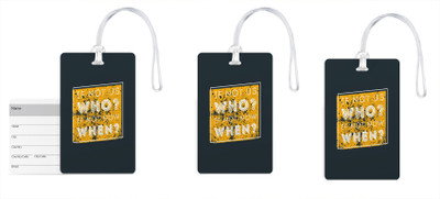 

100yellow Luggage Tags- Motivational Print High Quality PVC Bag Tag with Silicon Strap- Ideal For Travel-Pack Of 3 Luggage Tag(Multicolor)
