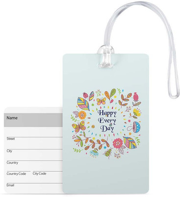 

100yellow Luggage Tags- Printed High Quality Gloss Finish PVC Travel/Bag Tag with Silicon Strap- Ideal For Travel Luggage Tag(Multicolor)