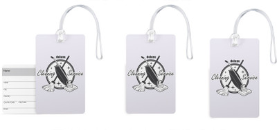 

100yellow Luggage Tags- Designer Print High Quality Gloss Finish PVC Bag Tag with Silicon Strap- Ideal For Gift-Pack Of 3 Luggage Tag(Multicolor)