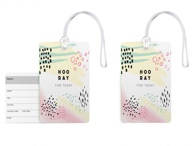 

100yellow Luggage Tags- Designer Printed High Quality Gloss Finish PVC Bag Tag with Silicon Strap- Ideal For Travel-Pack Of 2 Luggage Tag(Multicolor)