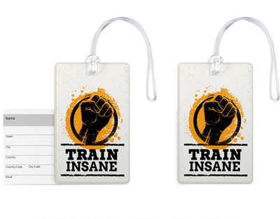 

100yellow Luggage Tags- Inspirational Printed Gloss Finish PVC Bag Tag with Silicon Strap- Ideal For Travel-Pack Of 2 Luggage Tag(Multicolor)