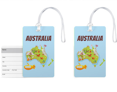 

100yellow Luggage Tags- Printed High Quality Gloss Finish PVC Travel/Bag Tag with Silicon Strap- Ideal For Gift-Pack Of 2 Luggage Tag(Multicolor)