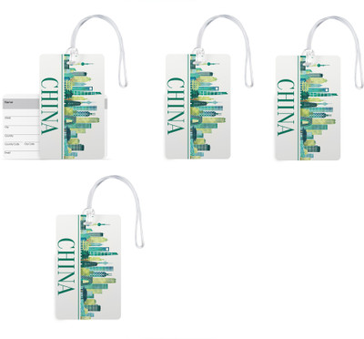 

100yellow Luggage Tags- Printed Premium Quality Gloss Finish PVC Bag Tag with Silicon Strap- Ideal For Travel-Pack Of 4 Luggage Tag(Multicolor)