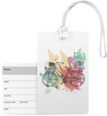

100yellow Luggage Tags- Printed High Quality Gloss Finish PVC Travel/Bag Tag with Silicon Strap- Ideal For Travel Luggage Tag(Multicolor)