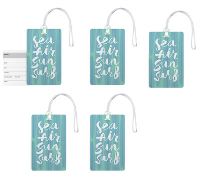 

100yellow Luggage Tags- Quote Printed Designer Gloss Finish PVC Bag Tag with Silicon Strap- Ideal For Travel-Pack Of 5 Luggage Tag(Multicolor)