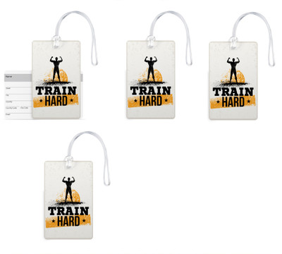 

100yellow Luggage Tags- Inspirational Printed Gloss Finish PVC Bag Tag with Silicon Strap- Ideal For Travel-Pack Of 4 Luggage Tag(Multicolor)