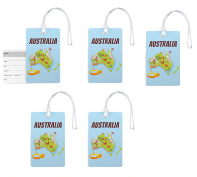 

100yellow Luggage Tags- Printed High Quality Gloss Finish PVC Travel/Bag Tag with Silicon Strap- Ideal For Gift-Pack Of 5 Luggage Tag(Multicolor)