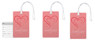 

100yellow Luggage Tags- Sweet Love Printed PVC Tag with Silicon Strap- Ideal For Gift-Pack Of 3 Luggage Tag(Multicolor)