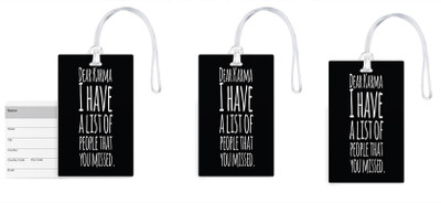 

100yellow Luggage Tags- Inspirational Printed Gloss Finish PVC Bag Tag with Silicon Strap- Ideal For Travel-Pack Of 3 Luggage Tag(Multicolor)