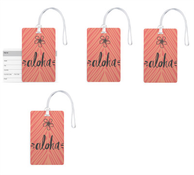 

100yellow Luggage Tags- Quote Printed Designer Gloss Finish PVC Bag Tag with Silicon Strap- Ideal For Travel-Pack Of 4 Luggage Tag(Multicolor)