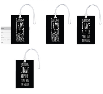 

100yellow Luggage Tags- Inspirational Printed Gloss Finish PVC Bag Tag with Silicon Strap- Ideal For Travel-Pack Of 4 Luggage Tag(Multicolor)