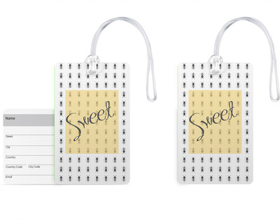 

100yellow Luggage Tags- Sweet Printed High Quality Gloss Finish PVC Bag Tag with Silicon Strap- Ideal For Travel-Pack Of 2 Luggage Tag(Multicolor)
