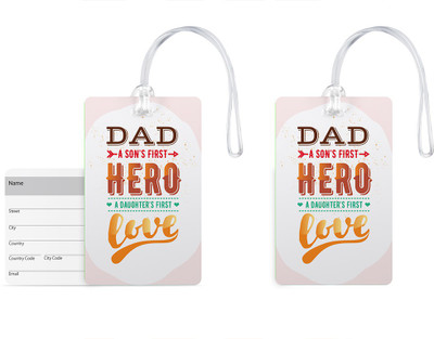 

100yellow Luggage Tags- Designer Printed Gloss Finish PVC Bag/Travel Tag with Silicon Strap- Gift For Father-Pack Of 2 Luggage Tag(Multicolor)