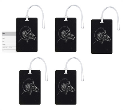 

100yellow Luggage Tags- Animal Print High Quality Gloss Finish PVC Bag Tag with Silicon Strap- Ideal For Travel-Pack Of 5 Luggage Tag(Multicolor)