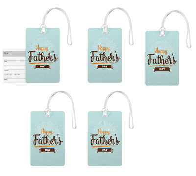 

100yellow Luggage Tags- Happy Father’s Day Print Gloss Finish PVC Bag Tag with Silicon Strap- Gift For Father-Pack Of 5 Luggage Tag(Multicolor)