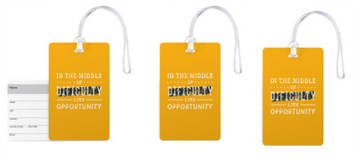 

100yellow Luggage Tags- Motivational Print High Quality PVC Bag Tag with Silicon Strap- Ideal For Travel-Pack Of 3 Luggage Tag(Multicolor)