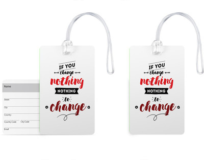 

100yellow Luggage Tags- Inspirational Printed Gloss Finish PVC Bag Tag with Silicon Strap- Ideal For Travel-Pack Of 2 Luggage Tag(Multicolor)