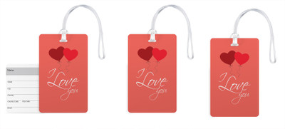 

100yellow Luggage Tags- I Love You Printed High Quality PVC Tag with Silicon Strap- Ideal For Gift-Pack Of 3 Luggage Tag(Multicolor)